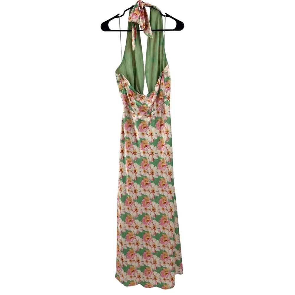 ASTR THE LABEL Giova Dress Size Small Maxi Wedding Cocktail Evening Floral Satin - Picture 4 of 14